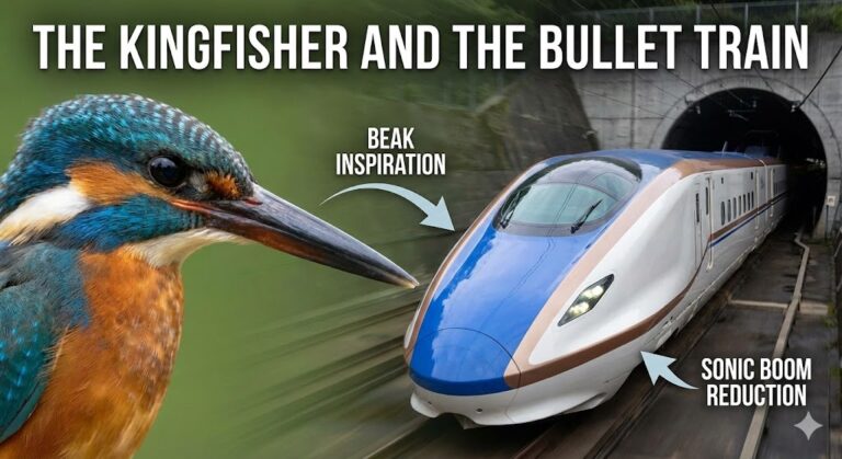 The Kingfisher and the Bullet Train": How the beak of a bird solved the sonic boom problem for Japanese trains.